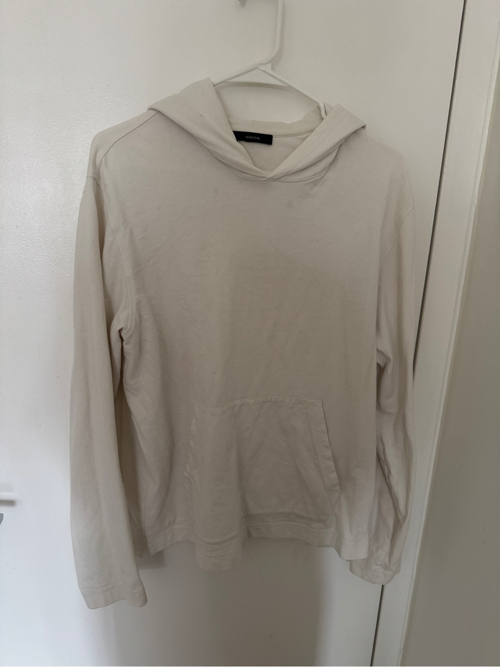 Vince Men’s Crewneck Hoodie — white
